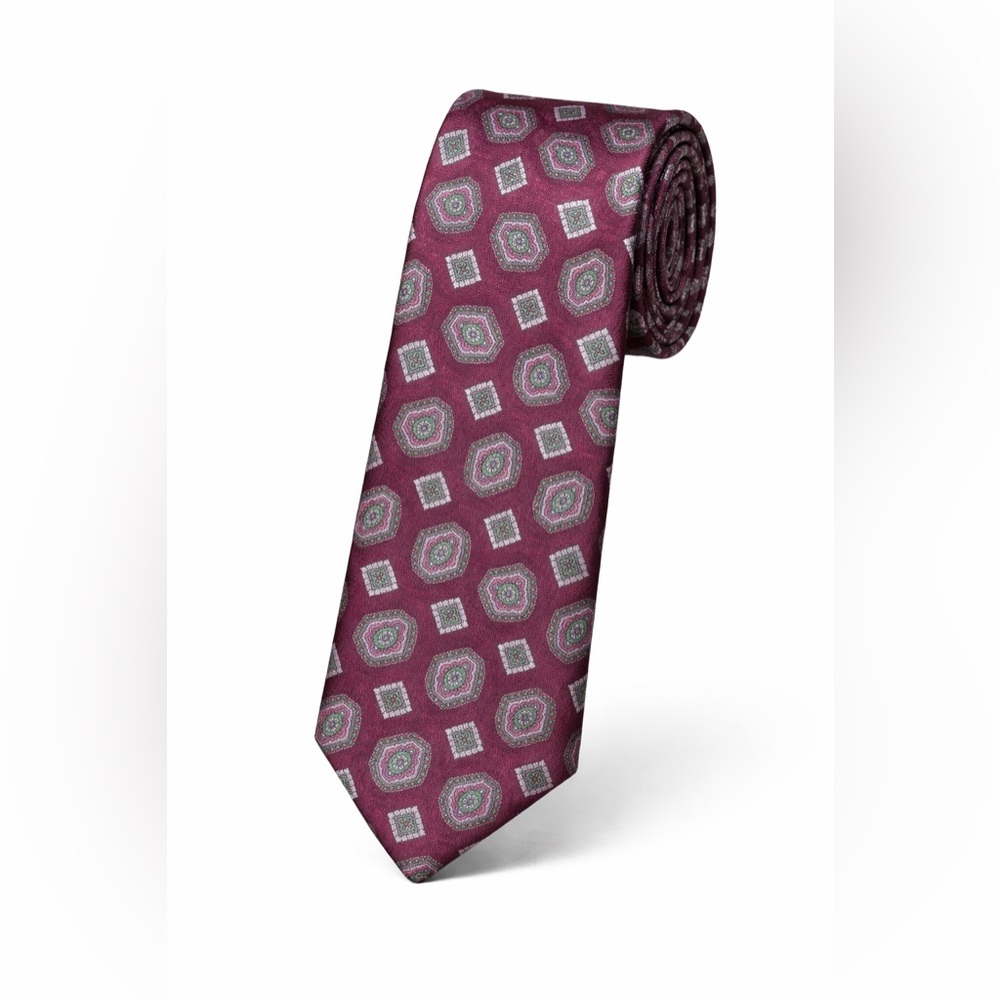 NEW! Daniel Cremieux Geometric Wine/Green Tie